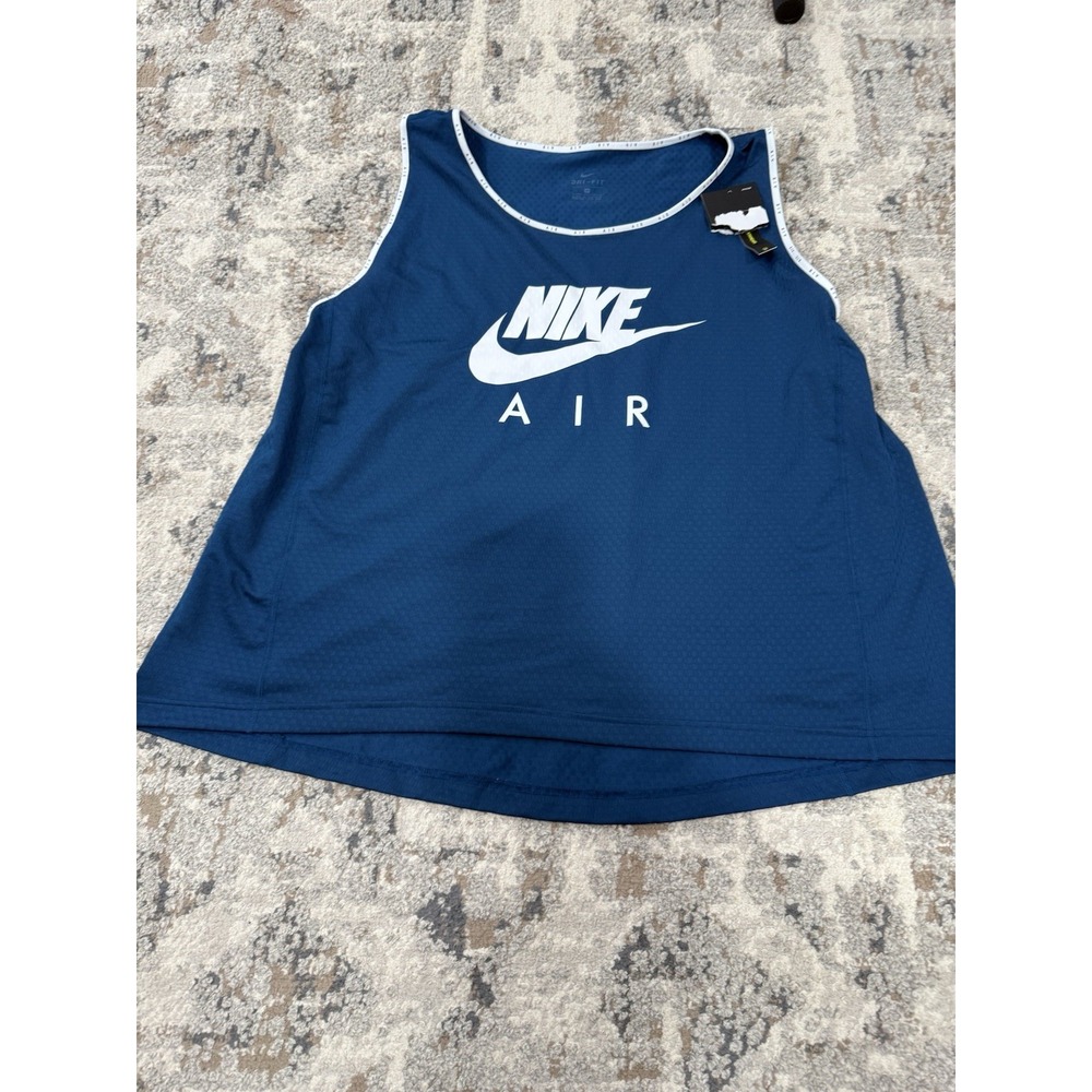 New Nike Women's Plus Size 1X Air Running Tank Top Blue  MSRP $50 DB4448-432